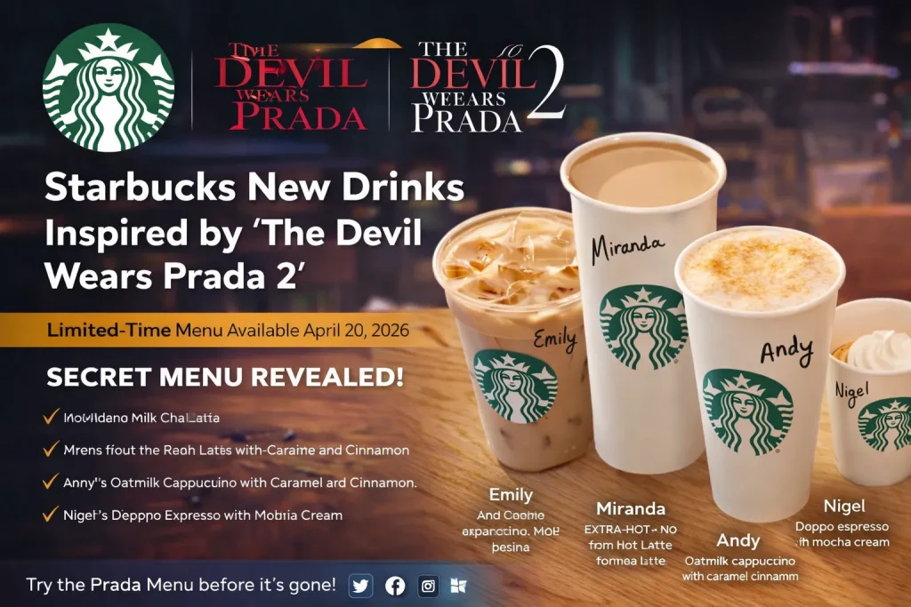 Starbucks’ New “Devil Wears Prada 2” Drink Menu