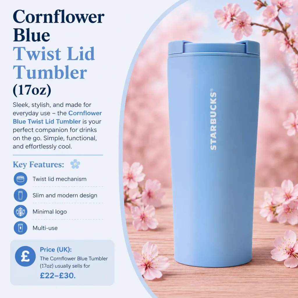 Cornflower Blue Twist Lid Tumbler (17oz)