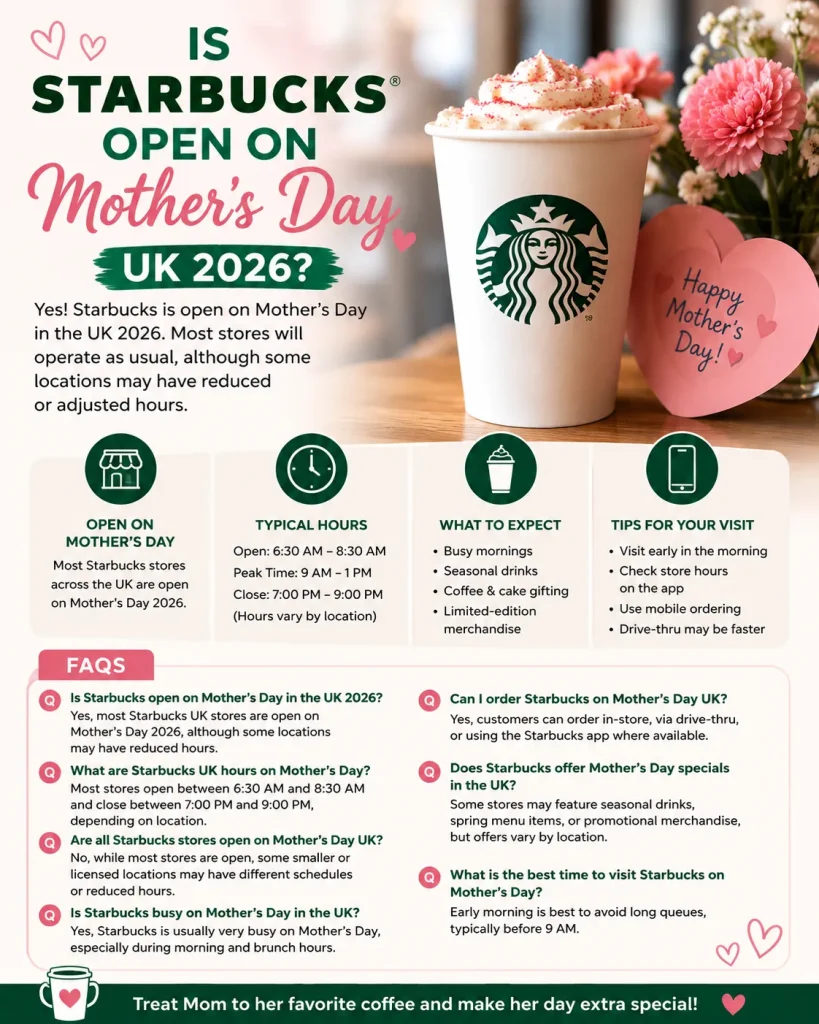 Is Starbucks Open on Mother’s Day