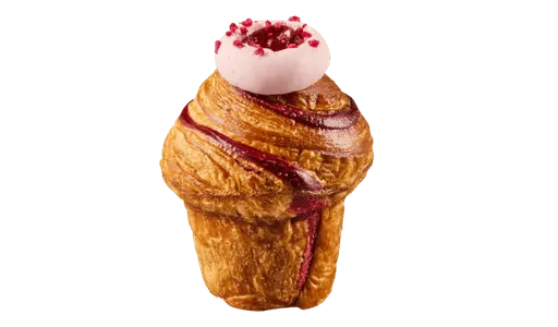 Raspberry & White Chocolate Cruffin