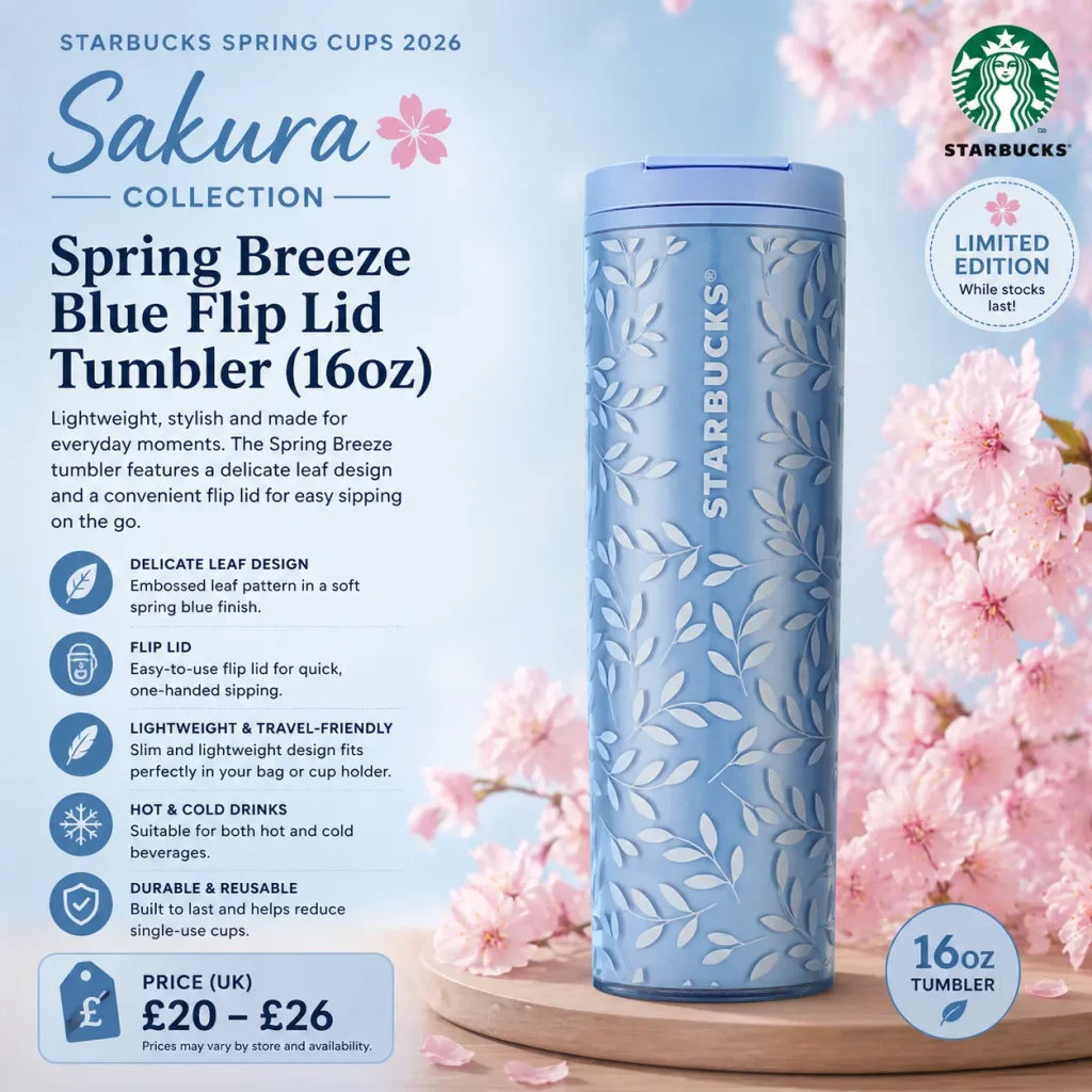 Spring Breeze Blue Flip Lid Tumbler (16oz)
