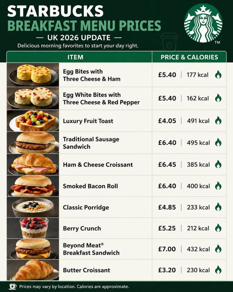 Starbucks Breakfast Menu