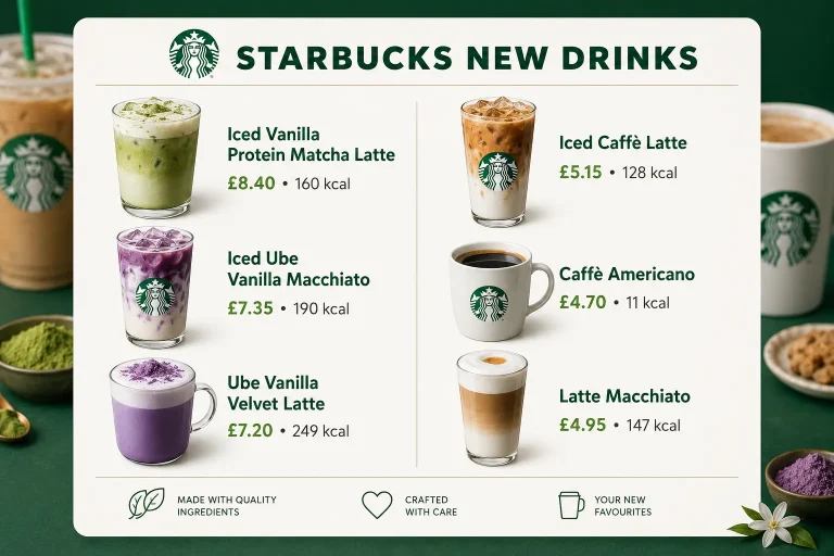 Starbucks Drinks Menu uk