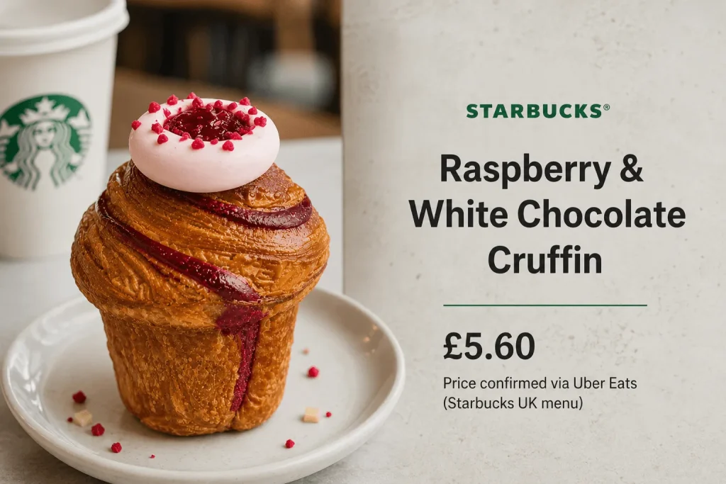 Starbucks UK Raspberry & White Chocolate Cruffin