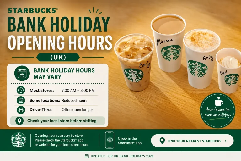 starbucks bank holiday opening hours